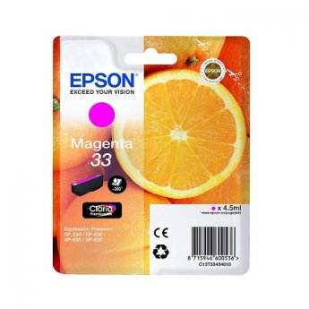 Epson originální ink T33 Magenta, C13T33434010, XP-530,630,635,830